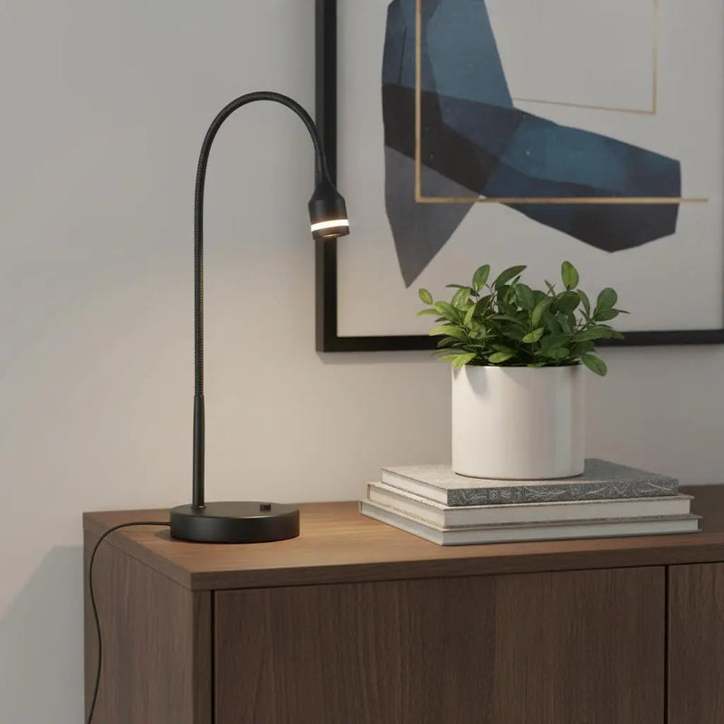 18" Black Metal Adjustable LED Desk Lamp Homeroots Lighting