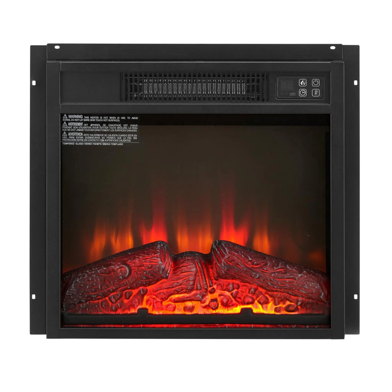 18" Black Metal Electric Fireplace Homeroots Home Decor