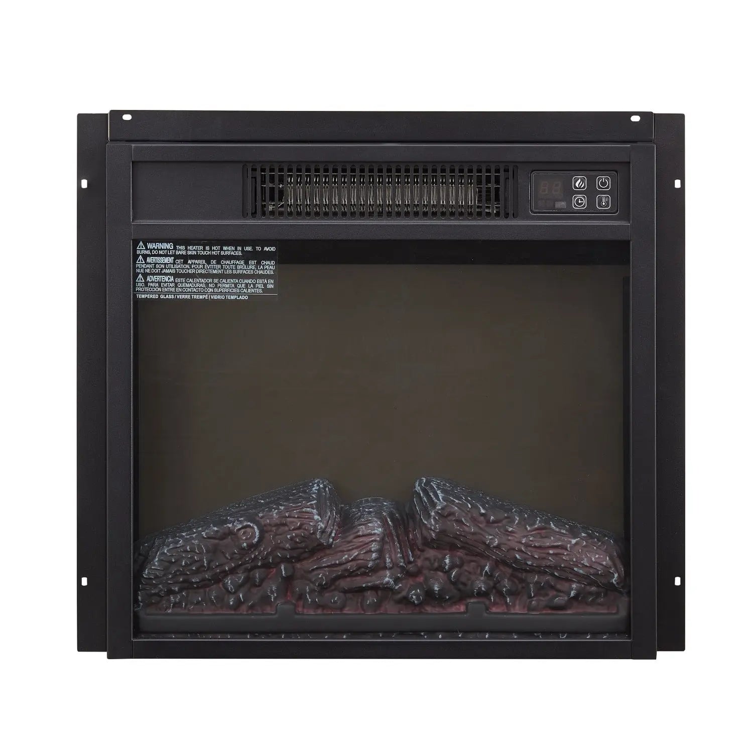 18" Black Metal Electric Fireplace Homeroots Home Decor