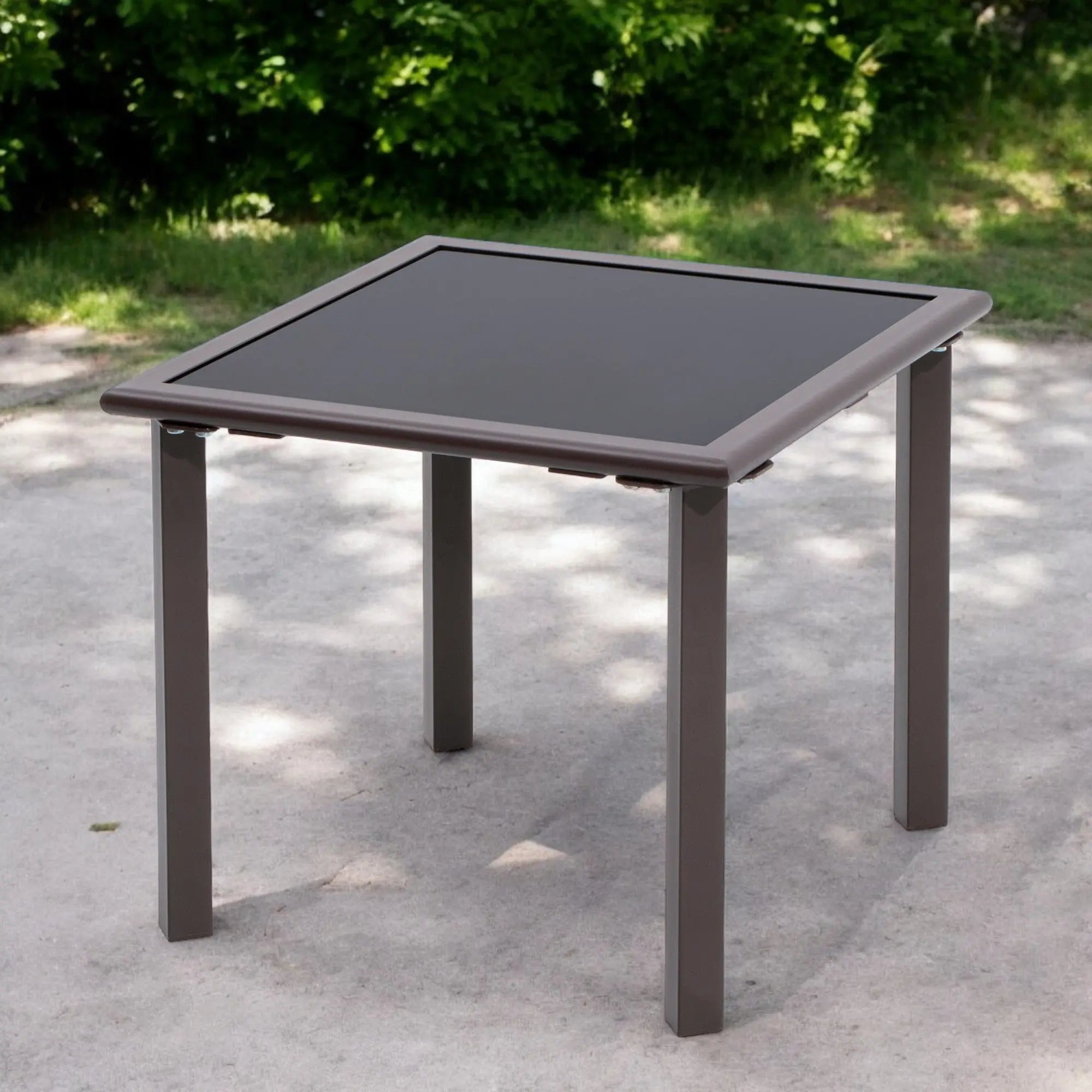 18" Black Square Glass Outdoor Side Table Homeroots Outdoor