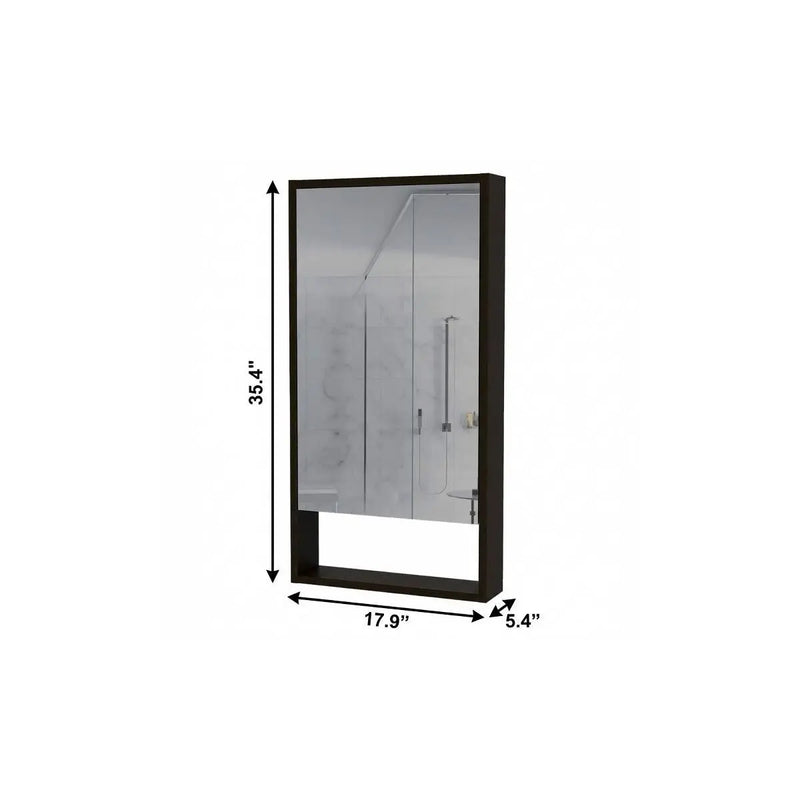 18" Black Wood Floating Double Door Bathroom Vanity And Medicine Cabinet With Mirror Homeroots Bed & Bath