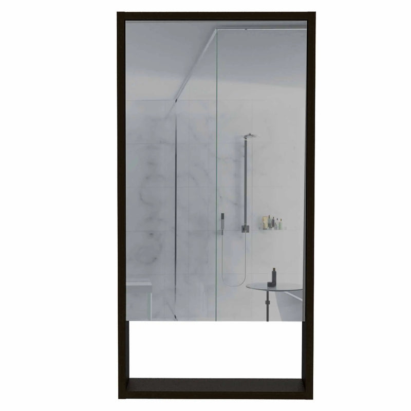 18" Black Wood Floating Double Door Bathroom Vanity And Medicine Cabinet With Mirror Homeroots Bed & Bath