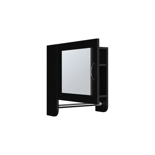 18" Black Wood, Metal Floating Bathroom Vanity And Medicine Cabinet With Mirror Homeroots Bed & Bath