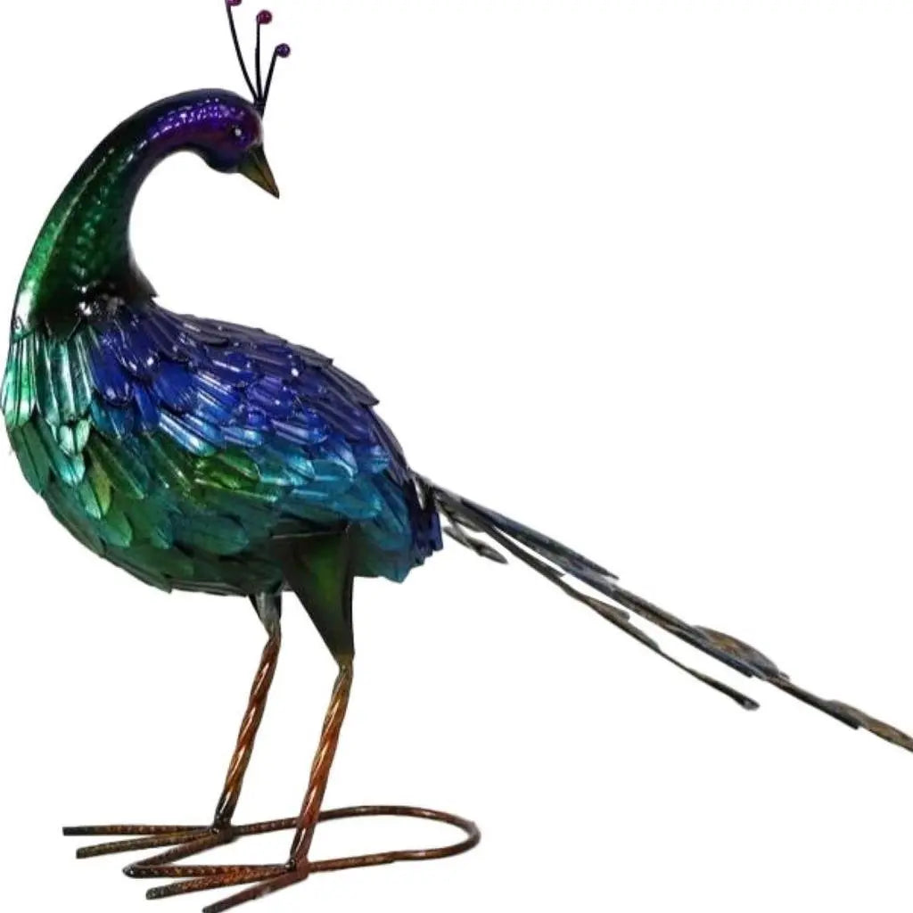 18" Blue And Green Metal Birds Garden Accents Accessories Homeroots Outdoor