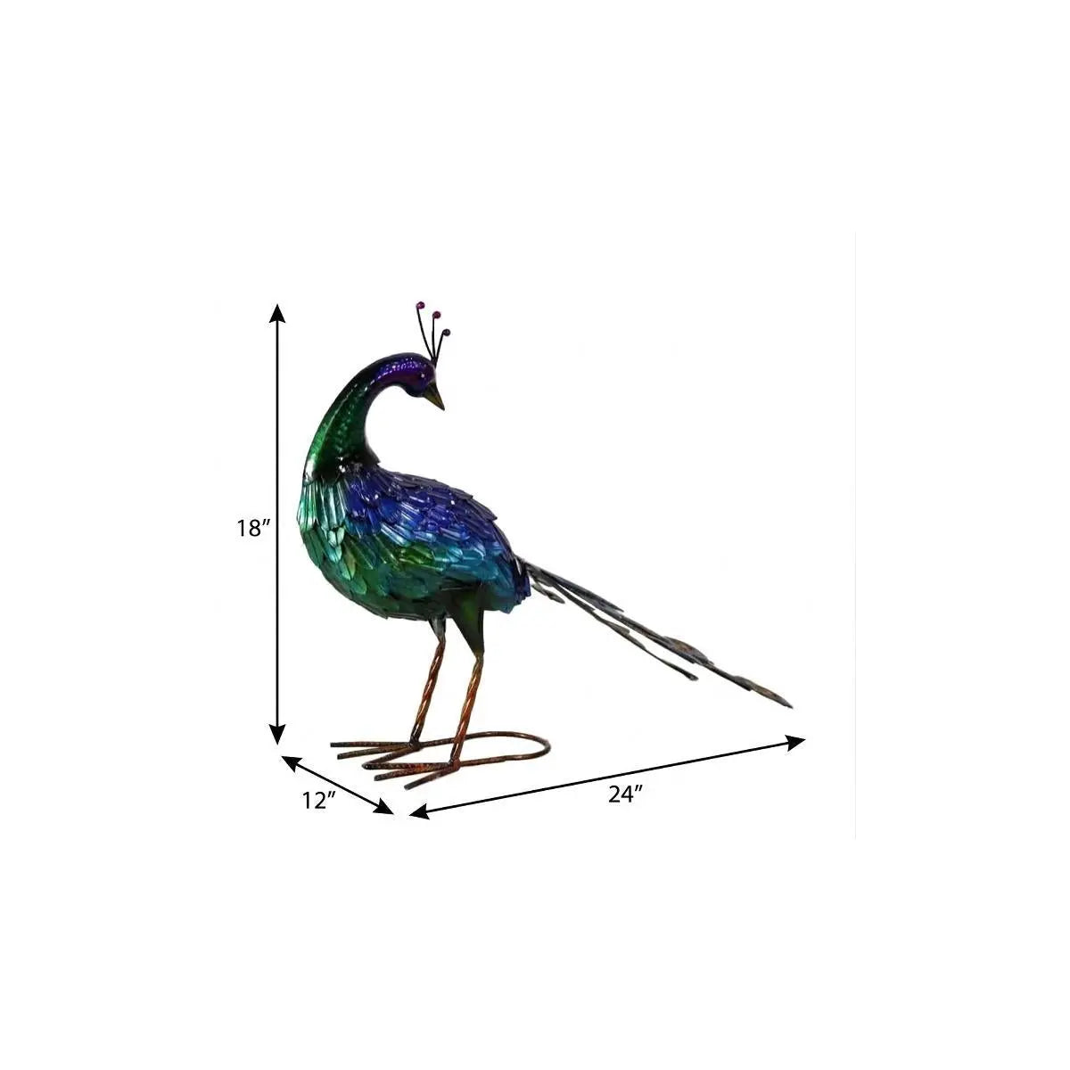 18" Blue And Green Metal Birds Garden Accents Accessories Homeroots Outdoor