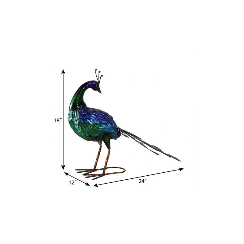 18" Blue And Green Metal Birds Garden Accents Accessories Homeroots Outdoor