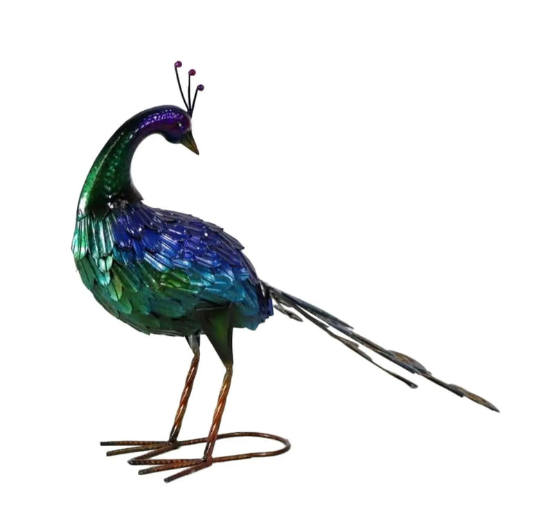 18" Blue And Green Metal Birds Garden Accents Accessories Homeroots Outdoor