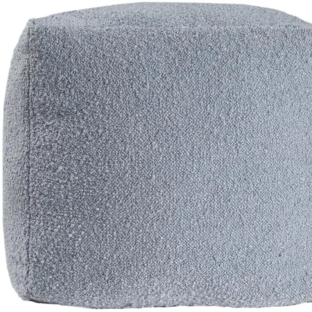 18" Blue Boucle Pouf Ottoman Homeroots Living Room