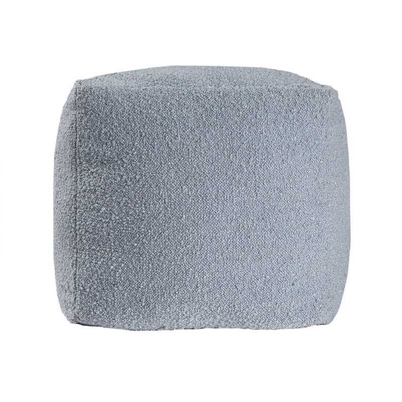 18" Blue Boucle Pouf Ottoman Homeroots Living Room