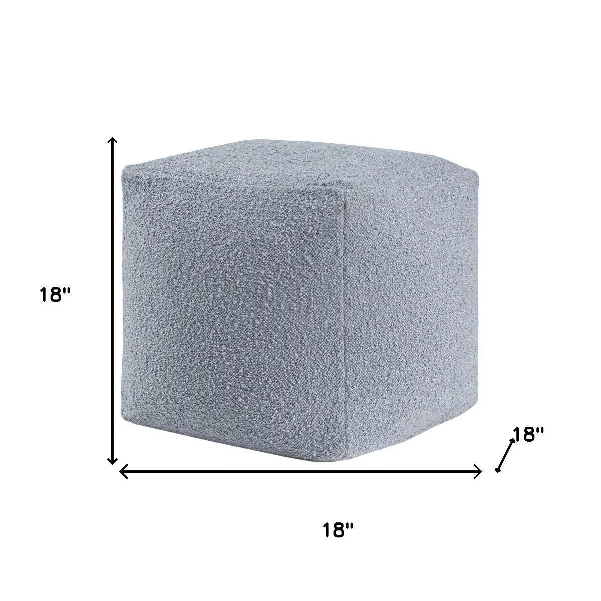 18" Blue Boucle Pouf Ottoman Homeroots Living Room