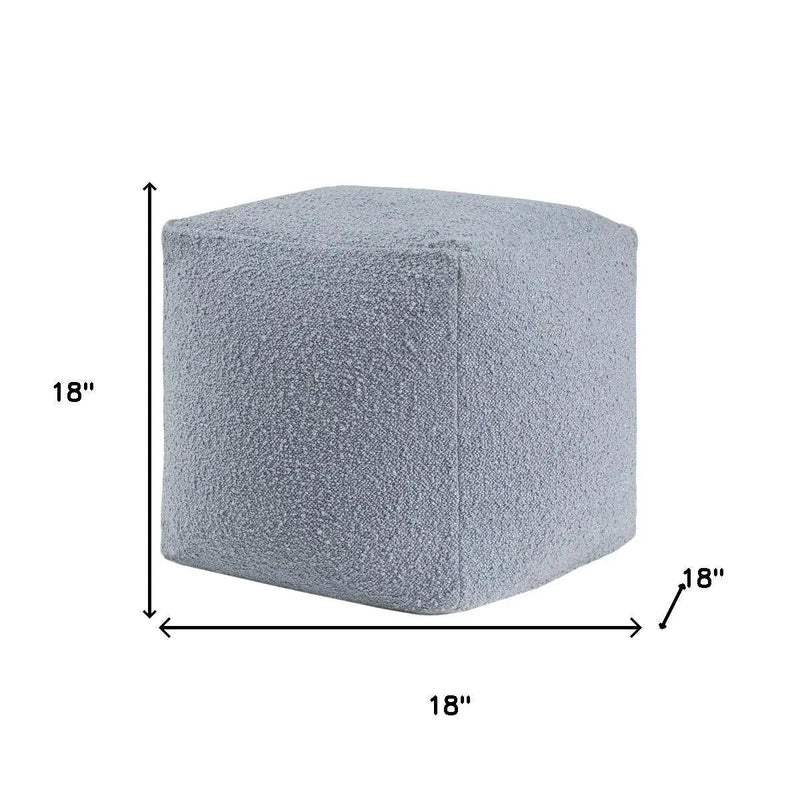 18" Blue Boucle Pouf Ottoman Homeroots Living Room