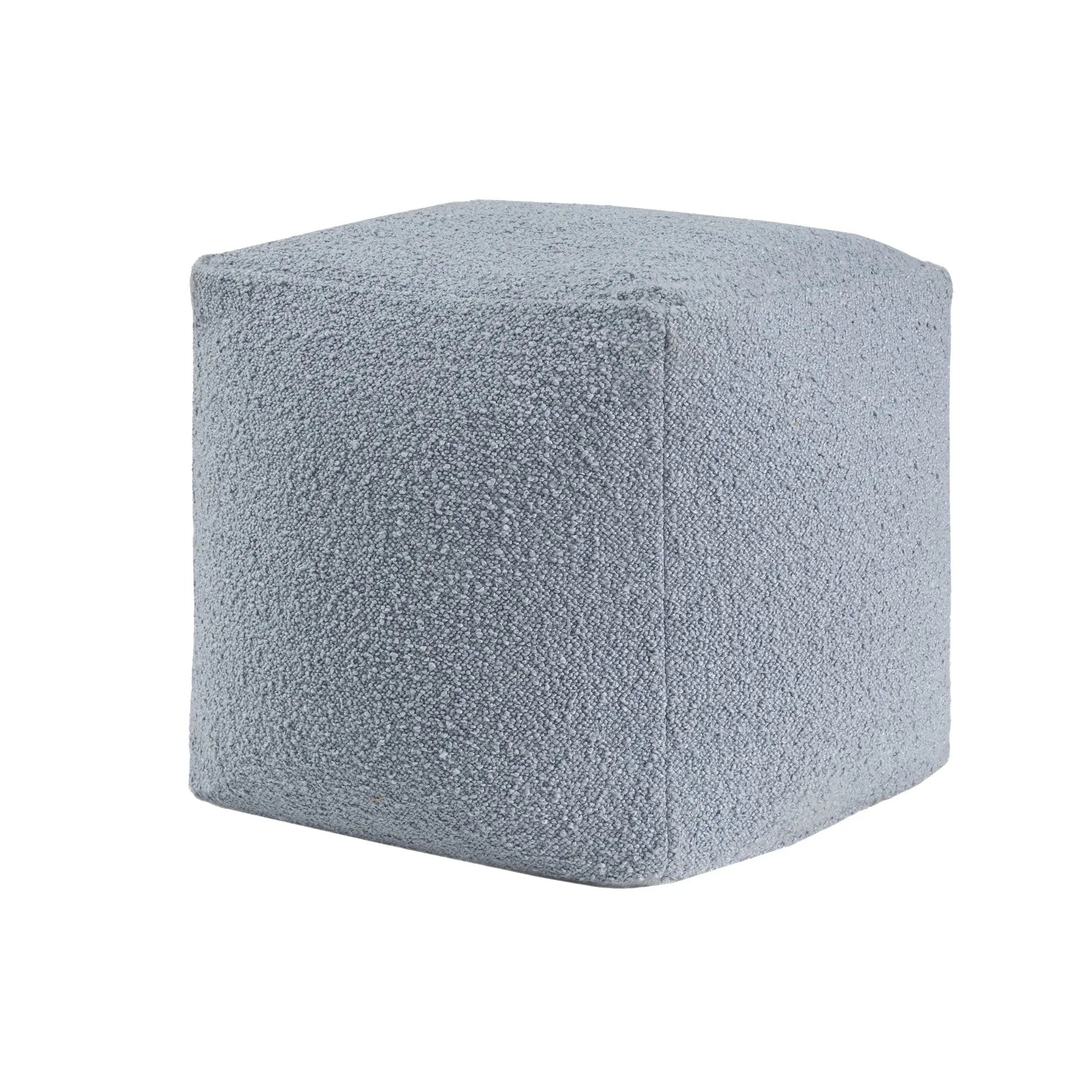 18" Blue Boucle Pouf Ottoman Homeroots Living Room