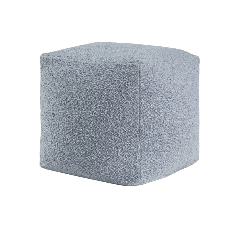 18" Blue Boucle Pouf Ottoman Homeroots Living Room
