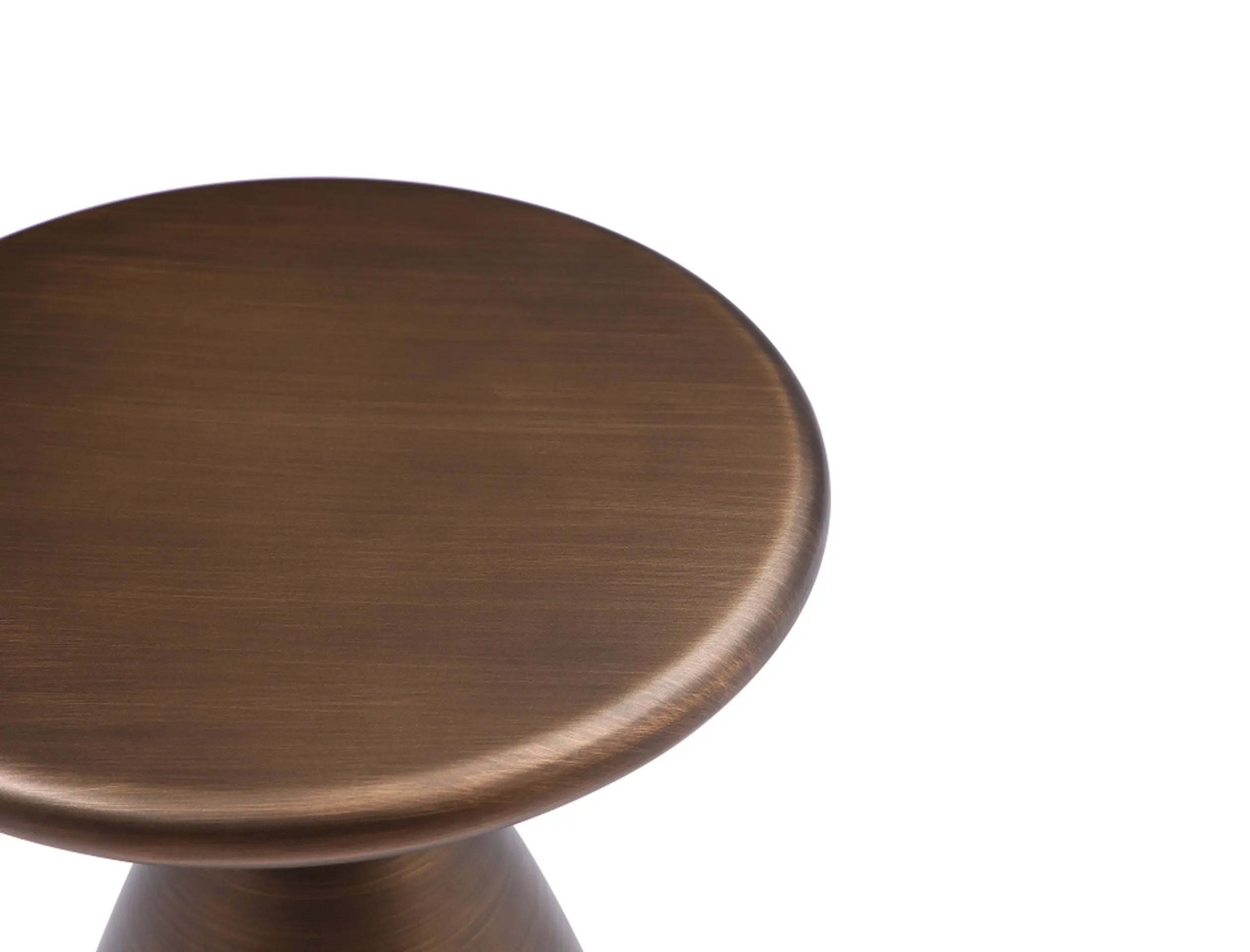 18" Bronze Steel Cinched High Waist Round Pedestal End Table Homeroots Living Room