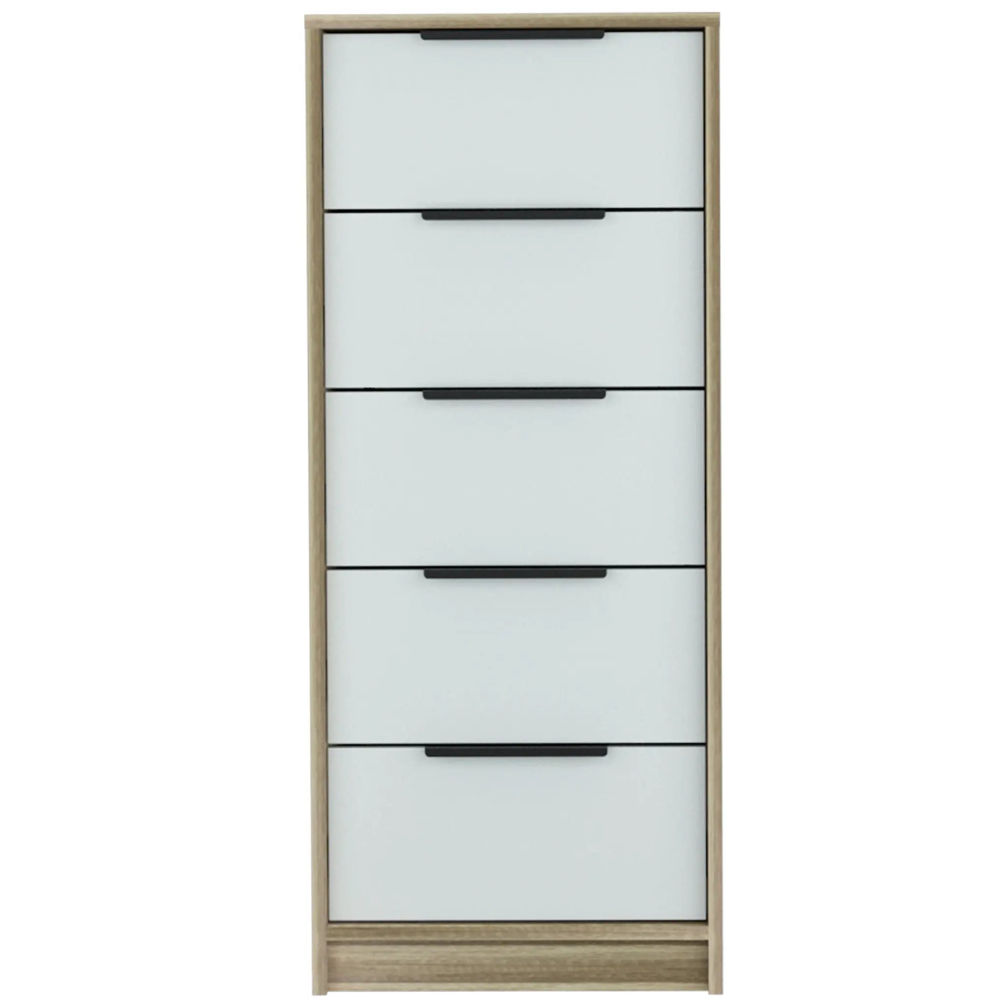 18" Brown And White Five Drawer Chest Homeroots Kitchen & Dining
