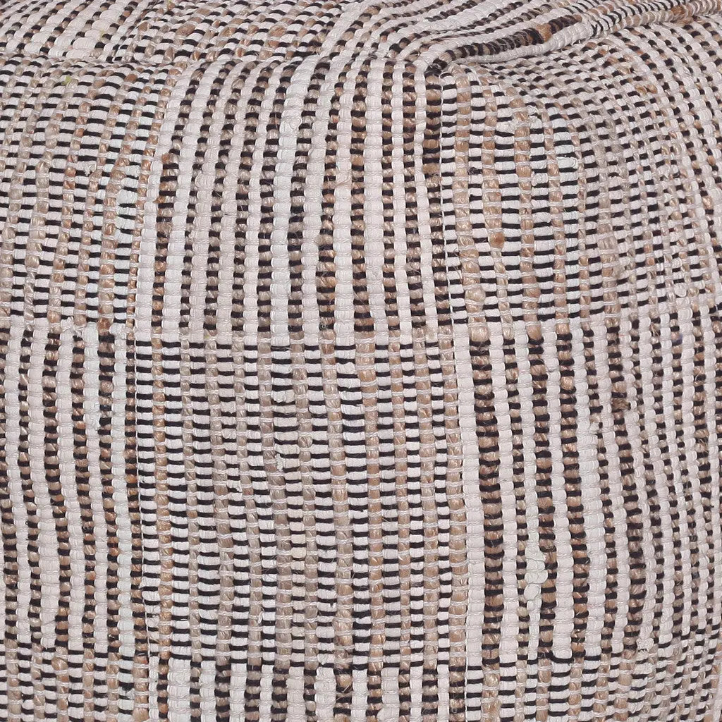 18" Brown Cotton Cube Geometric Pouf Ottoman Homeroots Living Room