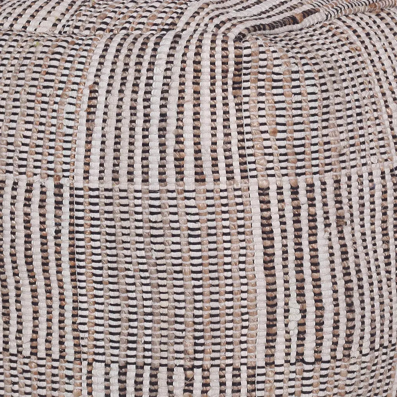 18" Brown Cotton Cube Geometric Pouf Ottoman Homeroots Living Room