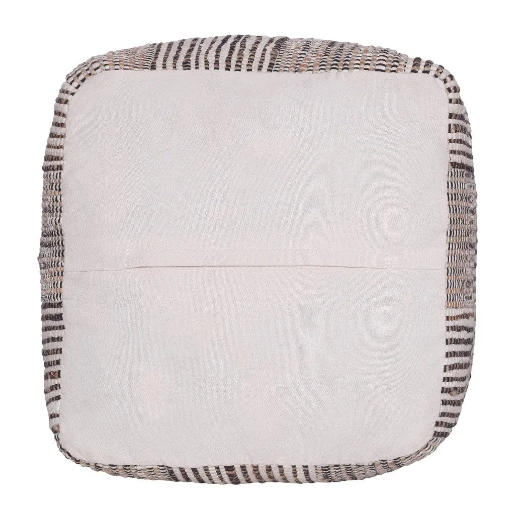 18" Brown Cotton Cube Geometric Pouf Ottoman Homeroots Living Room