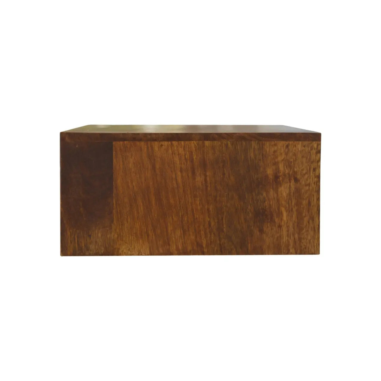 18" Brown Solid Wood Geometric Brass Inlay One Drawer Floating Nightstand Homeroots Bed & Bath