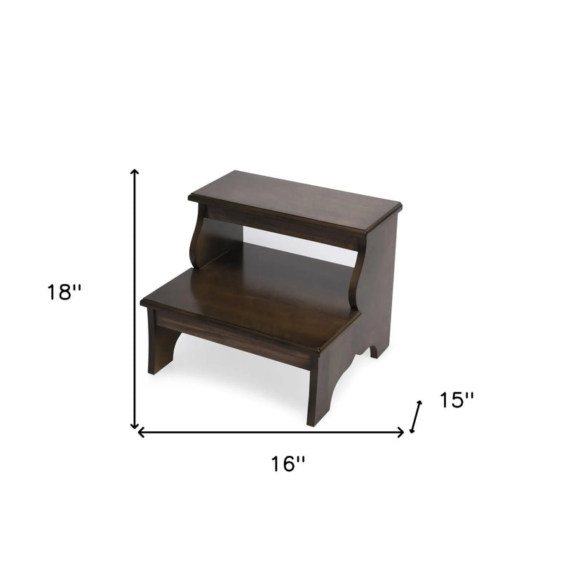 18" Brown Solid Wood Step Stool - GreatEagleInc