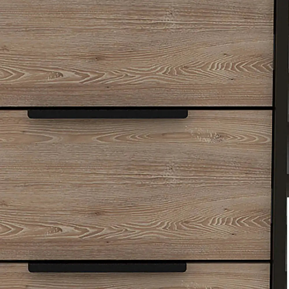 18" Brown and Black Five Drawer Standard Chest Homeroots Bed & Bath