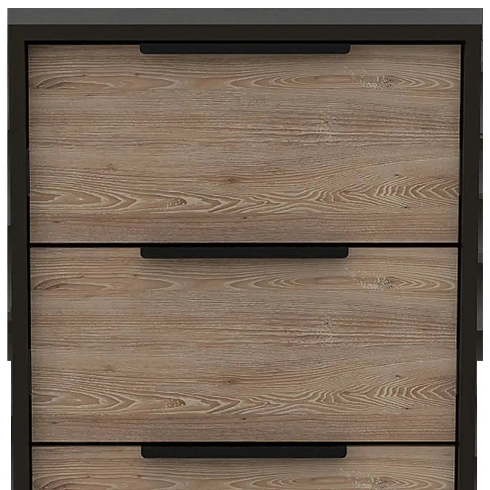 18" Brown and Black Five Drawer Standard Chest Homeroots Bed & Bath