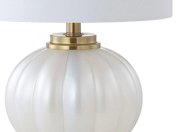 18" Clear Novelty Bedside Lamp With Drum Shade Homeroots Lighting