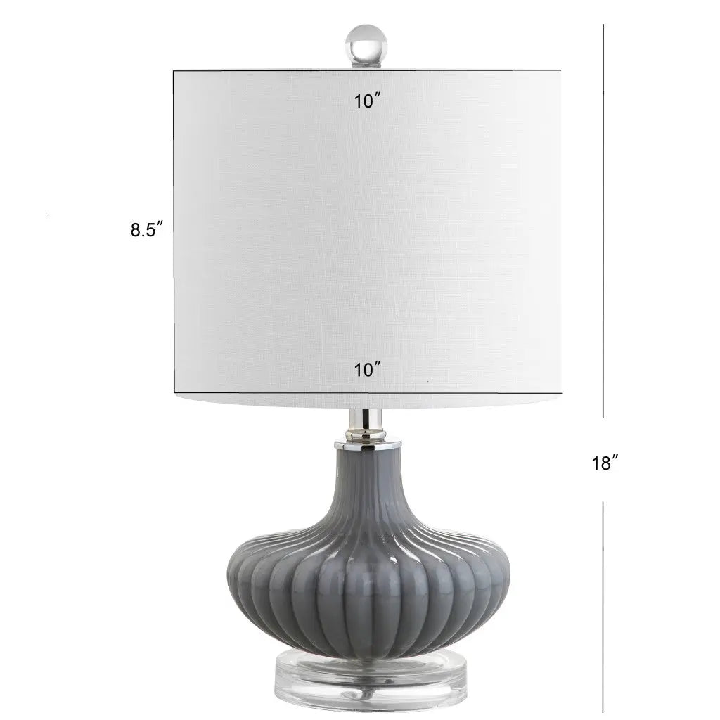18" Clear Novelty Table Lamp With Drum Shade Homeroots Lighting