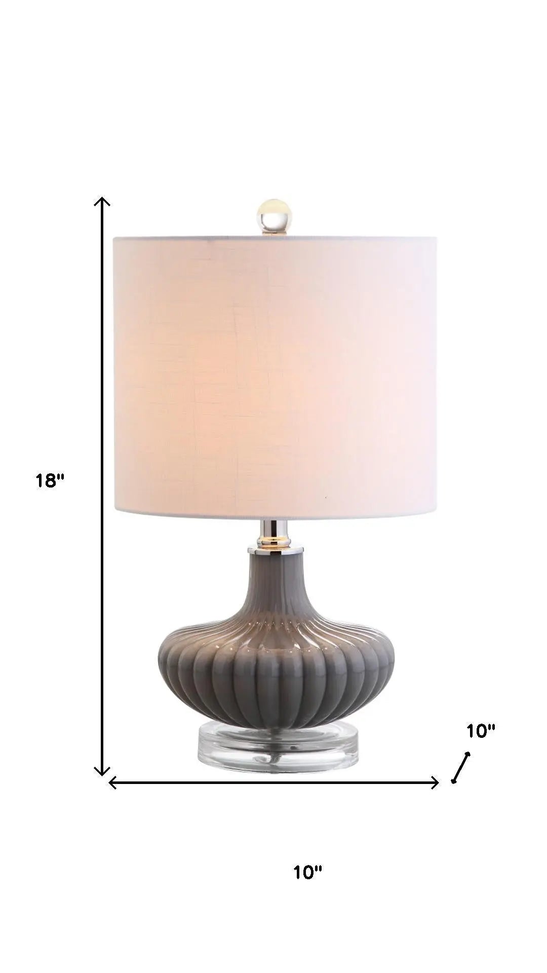18" Clear Novelty Table Lamp With Drum Shade Homeroots Lighting