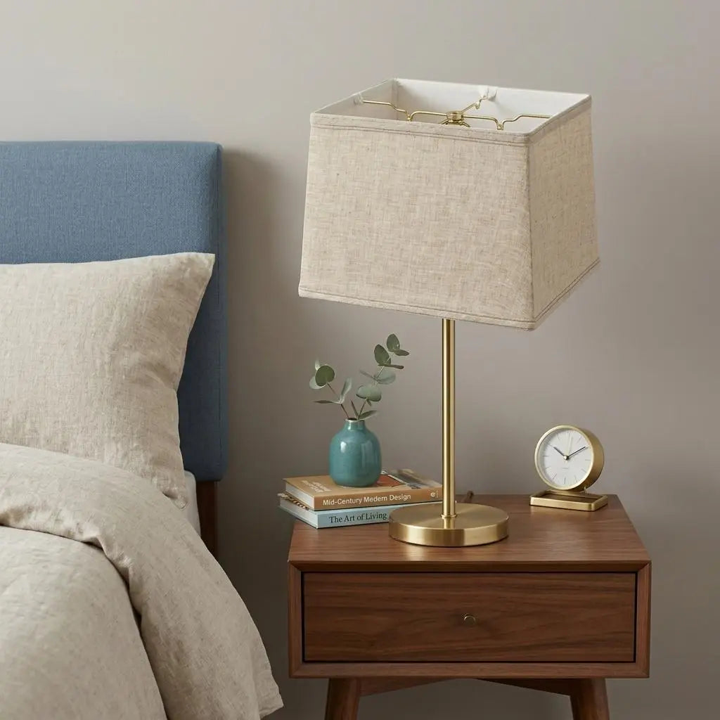 18" Cream Throwback Rectangle Linen Lampshade Homeroots Lighting