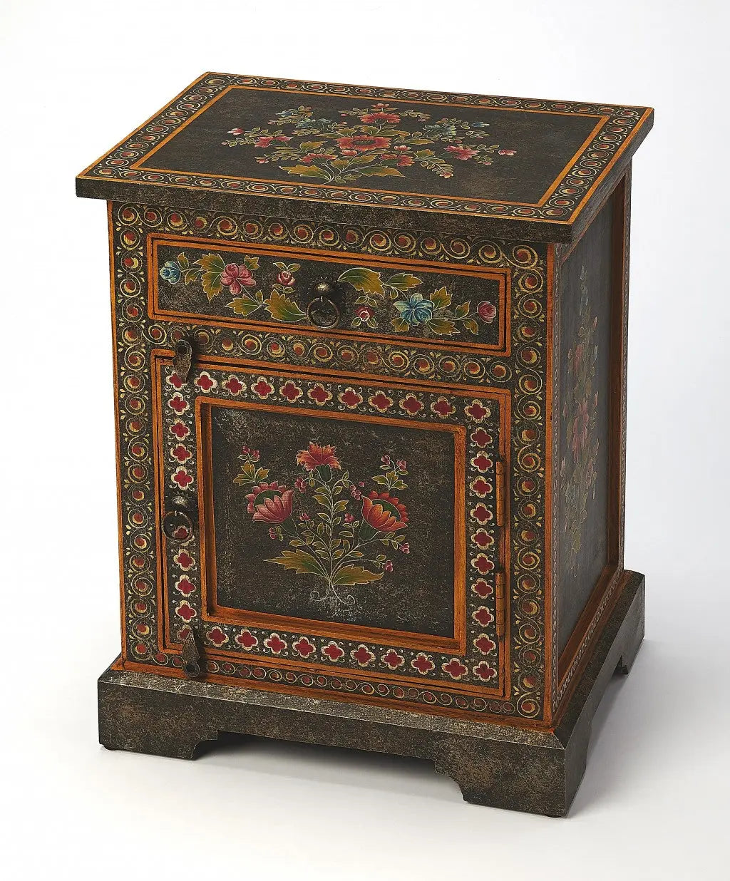 18" Dark Brown Solid Wood Frame Accent Cabinet With Two Drawers Homeroots Kitchen & Dining