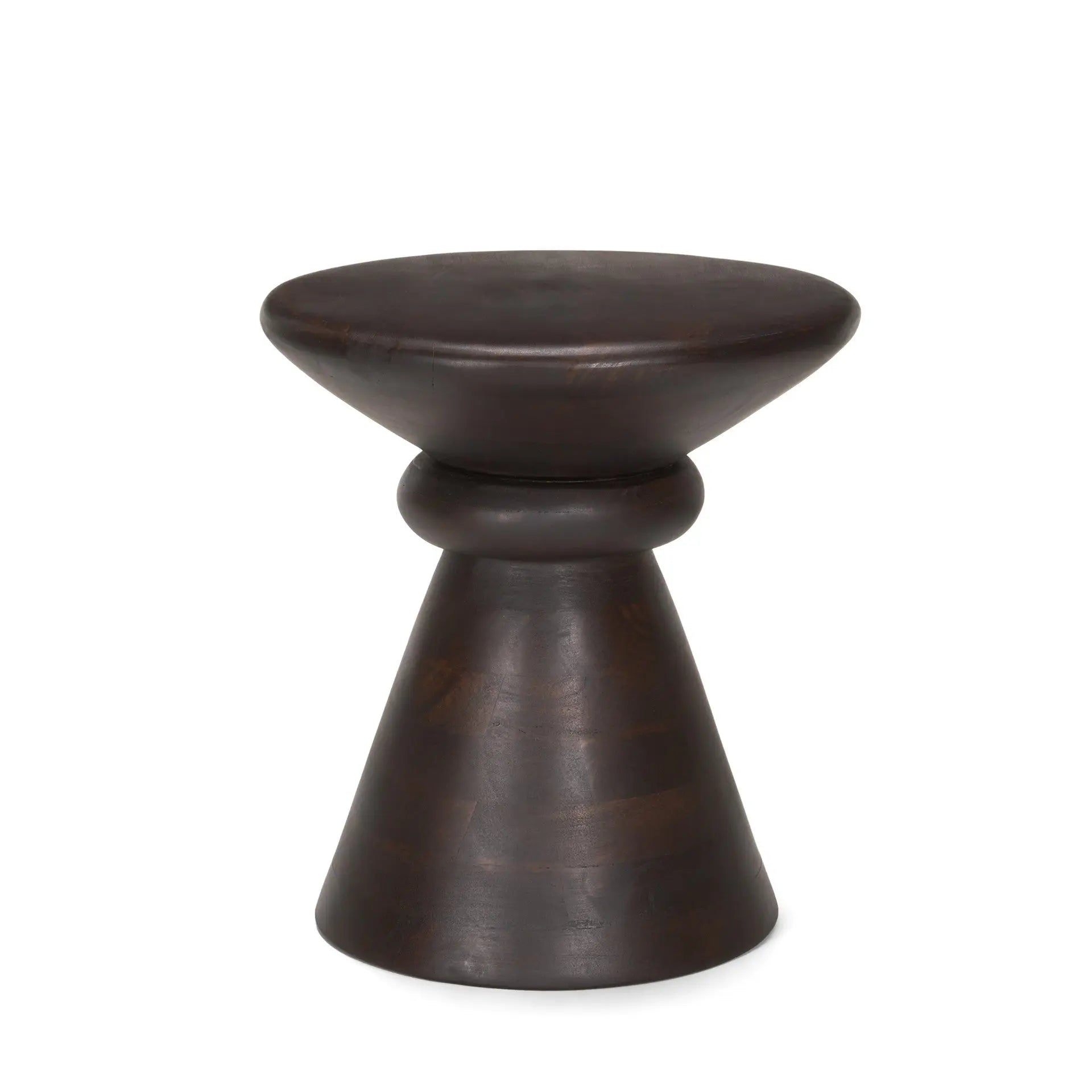 18" Dark Brown Solid Wood Round Pedestal End Table Homeroots Living Room