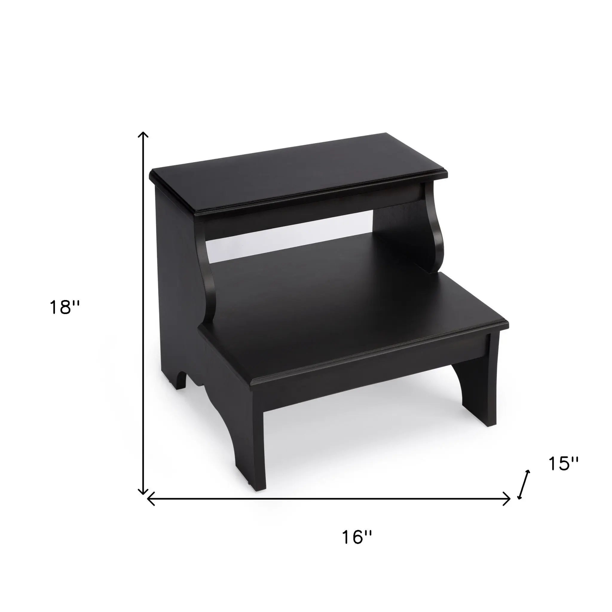 18" Dark Brown Solid and Manufactured Wood Footstool - GreatEagleInc