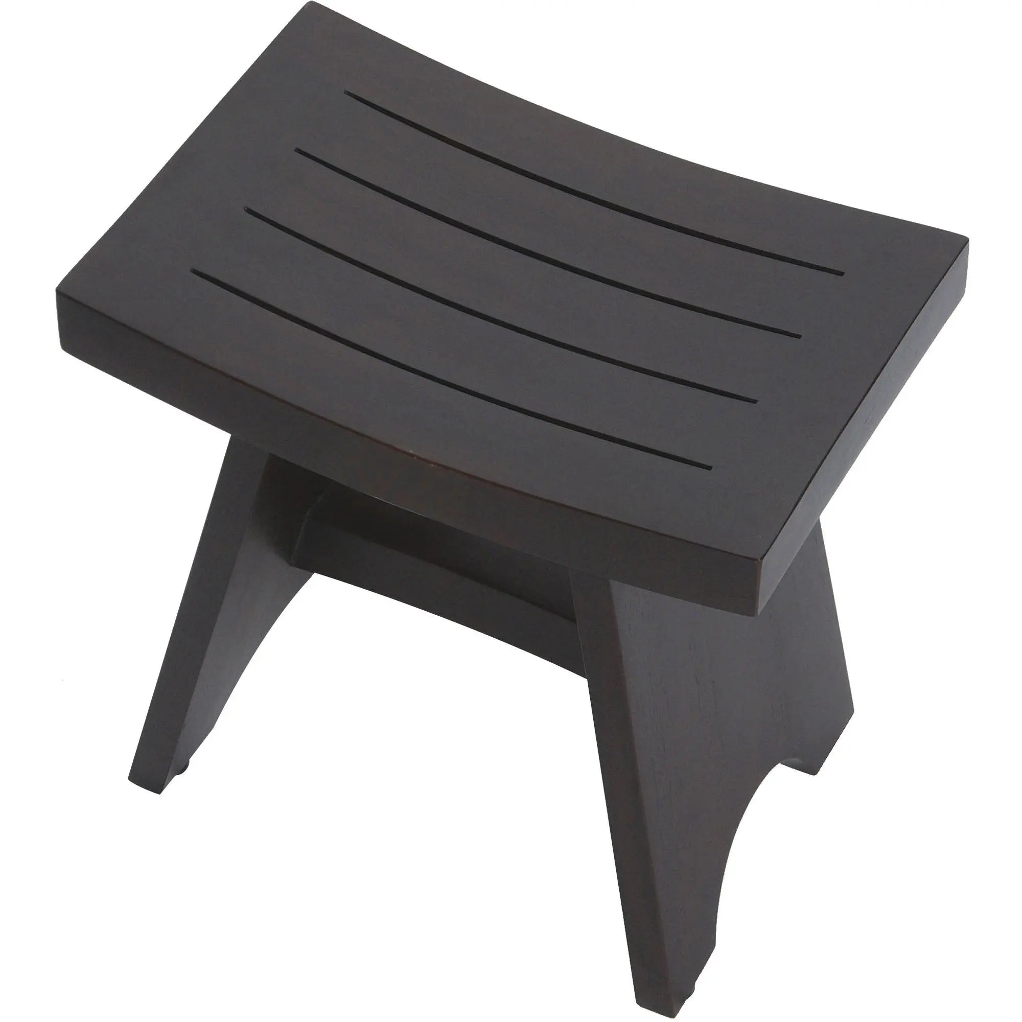 18" Dark Brown Teak Rectangular Shower Bench Homeroots Bed & Bath