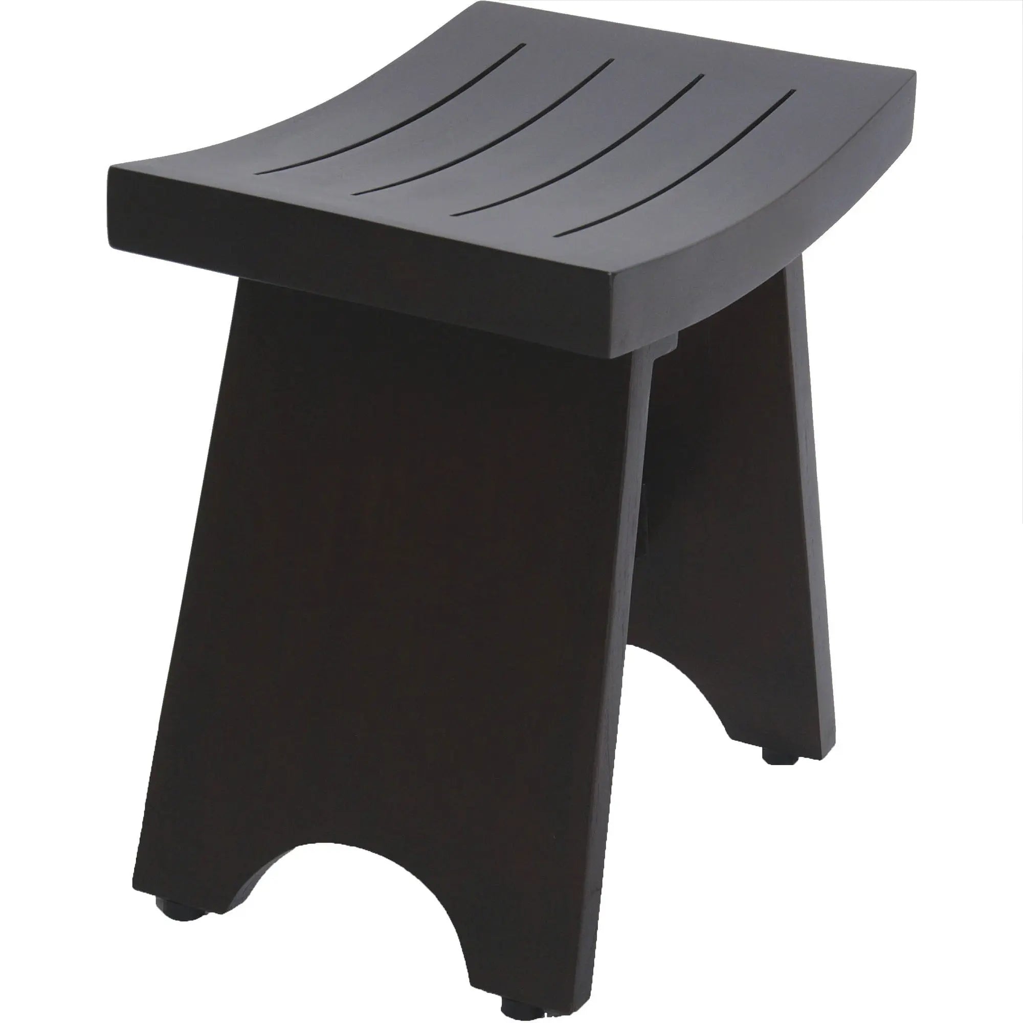18" Dark Brown Teak Rectangular Shower Bench Homeroots Bed & Bath