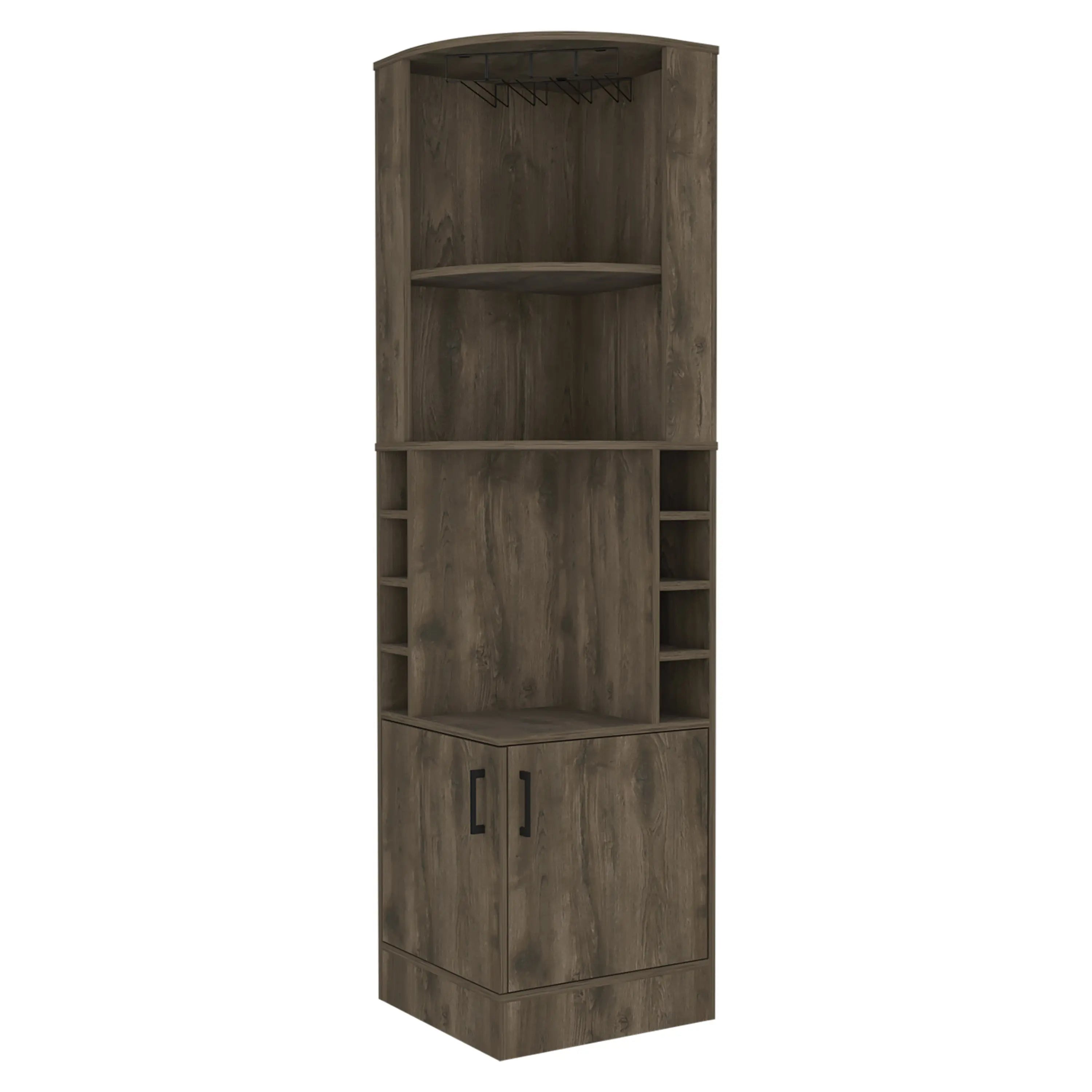 18" Dark Brown Wood Corner Bar Cabinet With Two Doors Homeroots Kitchen & Dining