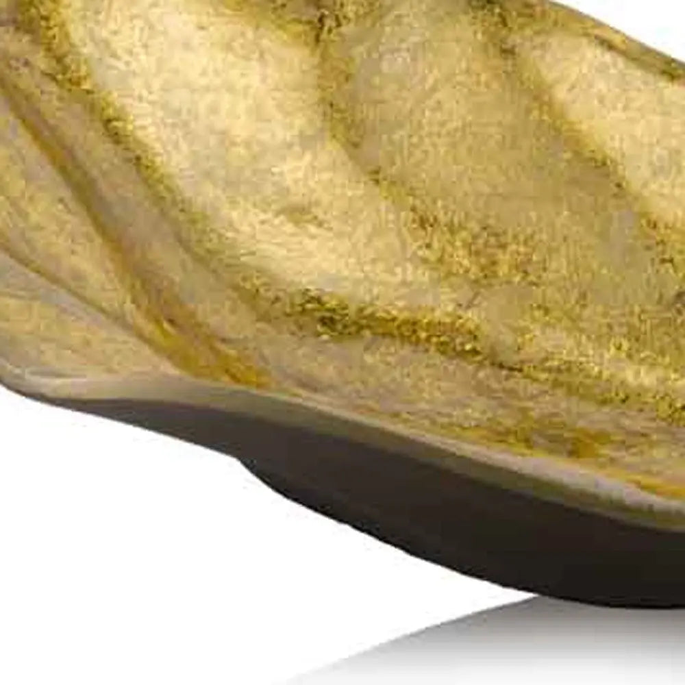 18" Gold Modern Wavy Aluminum Centerpiece Bowl Homeroots Kitchen & Dining