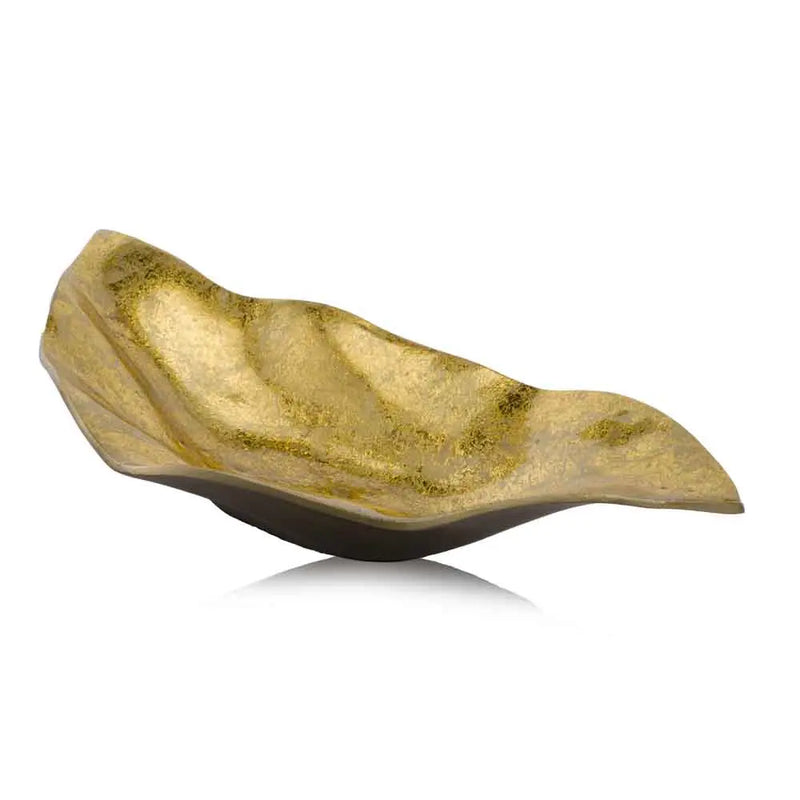 18" Gold Modern Wavy Aluminum Centerpiece Bowl Homeroots Kitchen & Dining