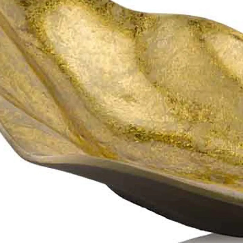 18" Gold Modern Wavy Aluminum Centerpiece Bowl Homeroots Kitchen & Dining
