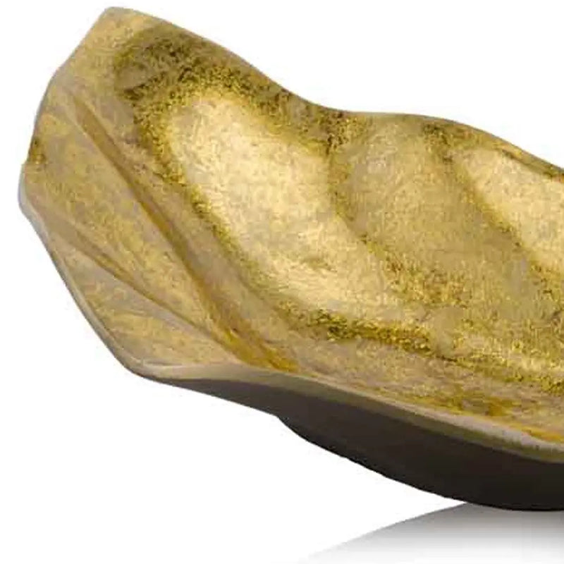 18" Gold Modern Wavy Aluminum Centerpiece Bowl Homeroots Kitchen & Dining