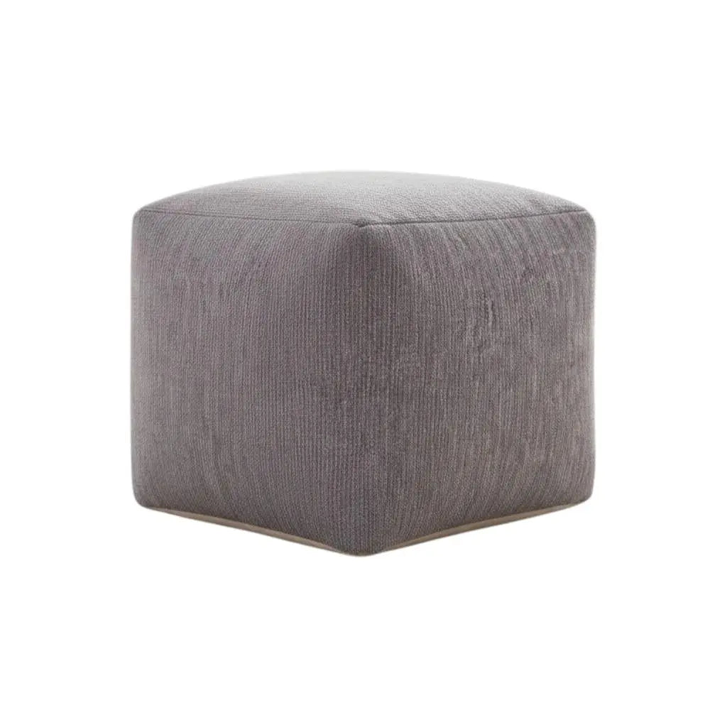 18" Gray Chenille Cube Pouf Ottoman Homeroots Living Room