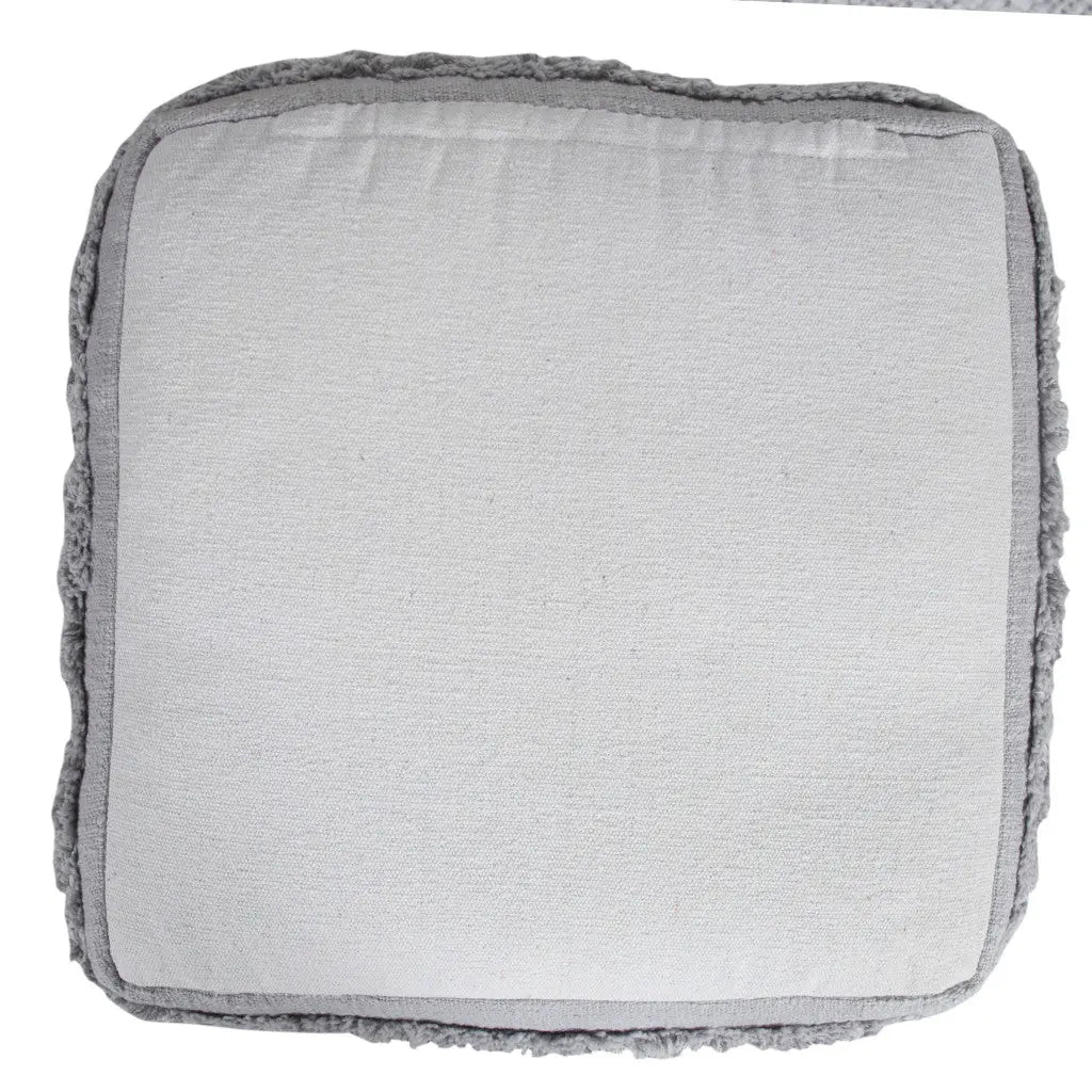 18" Gray Cotton Striped Pouf Ottoman Homeroots Living Room