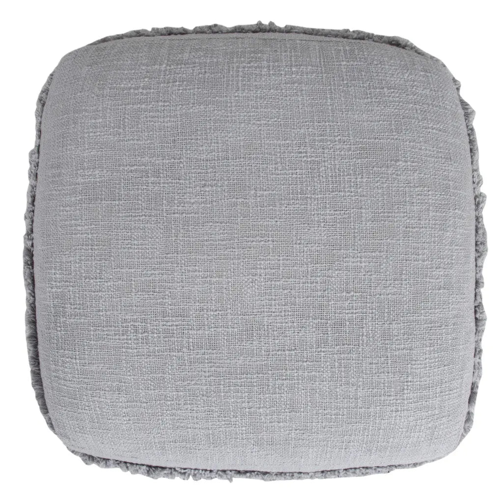 18" Gray Cotton Striped Pouf Ottoman Homeroots Living Room