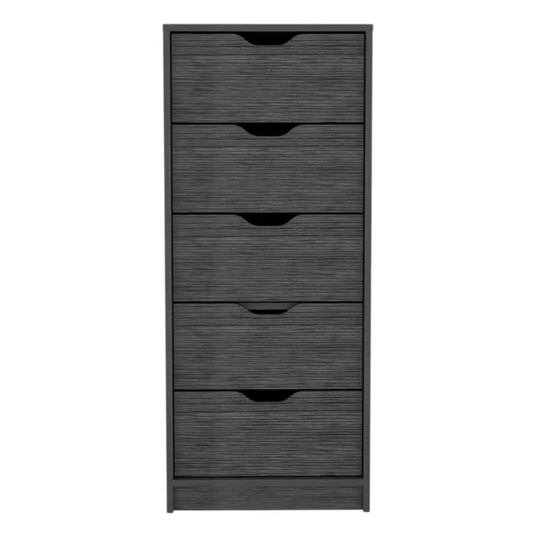 18" Gray Five Drawer Standard Chest Homeroots Bed & Bath