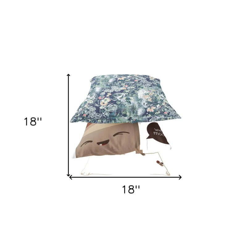 18" Gray Indigo Springtime Suede Throw Pillow Homeroots Home Decor