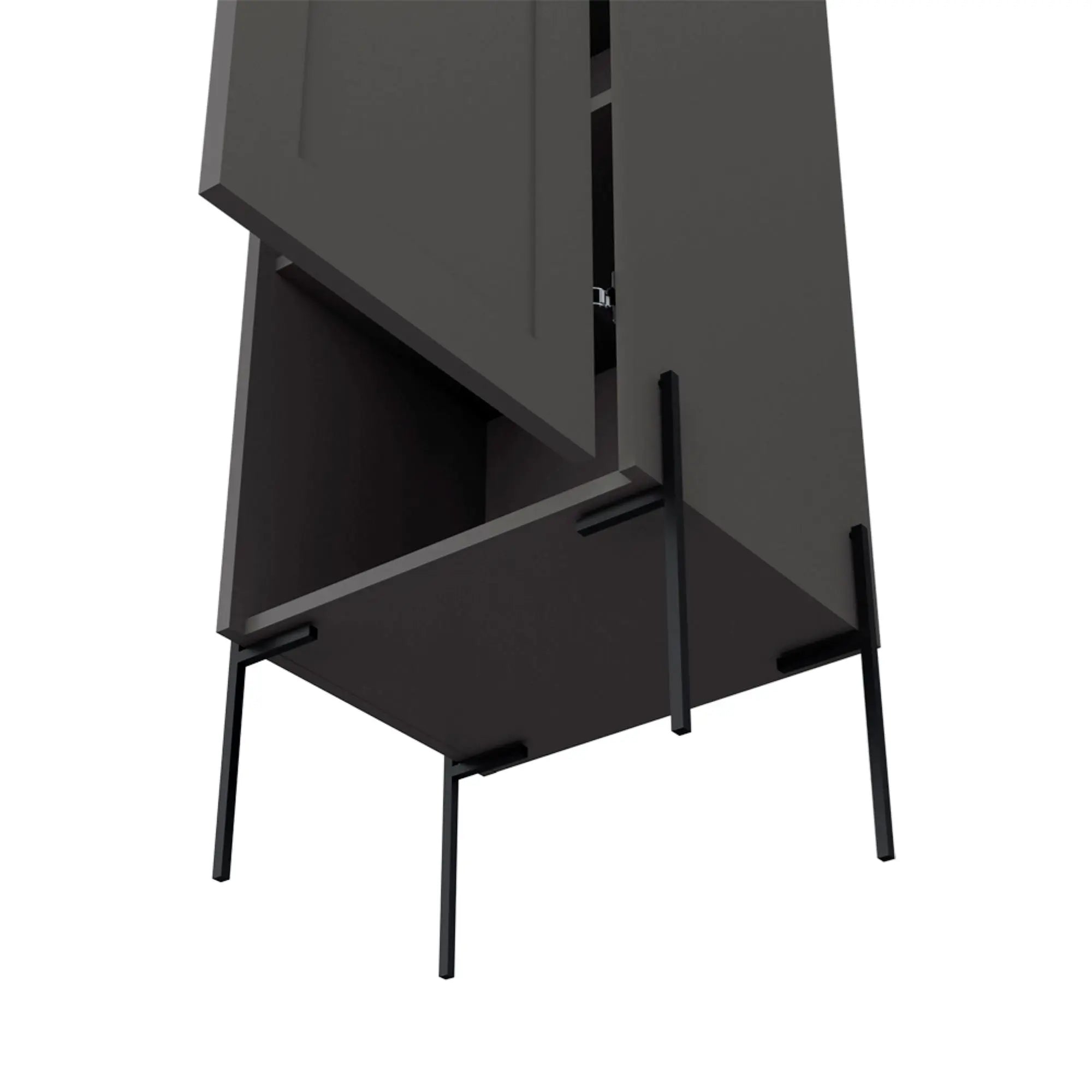 18" Gray Wood Freestanding Double Door Bathroom Vanity Homeroots Bed & Bath