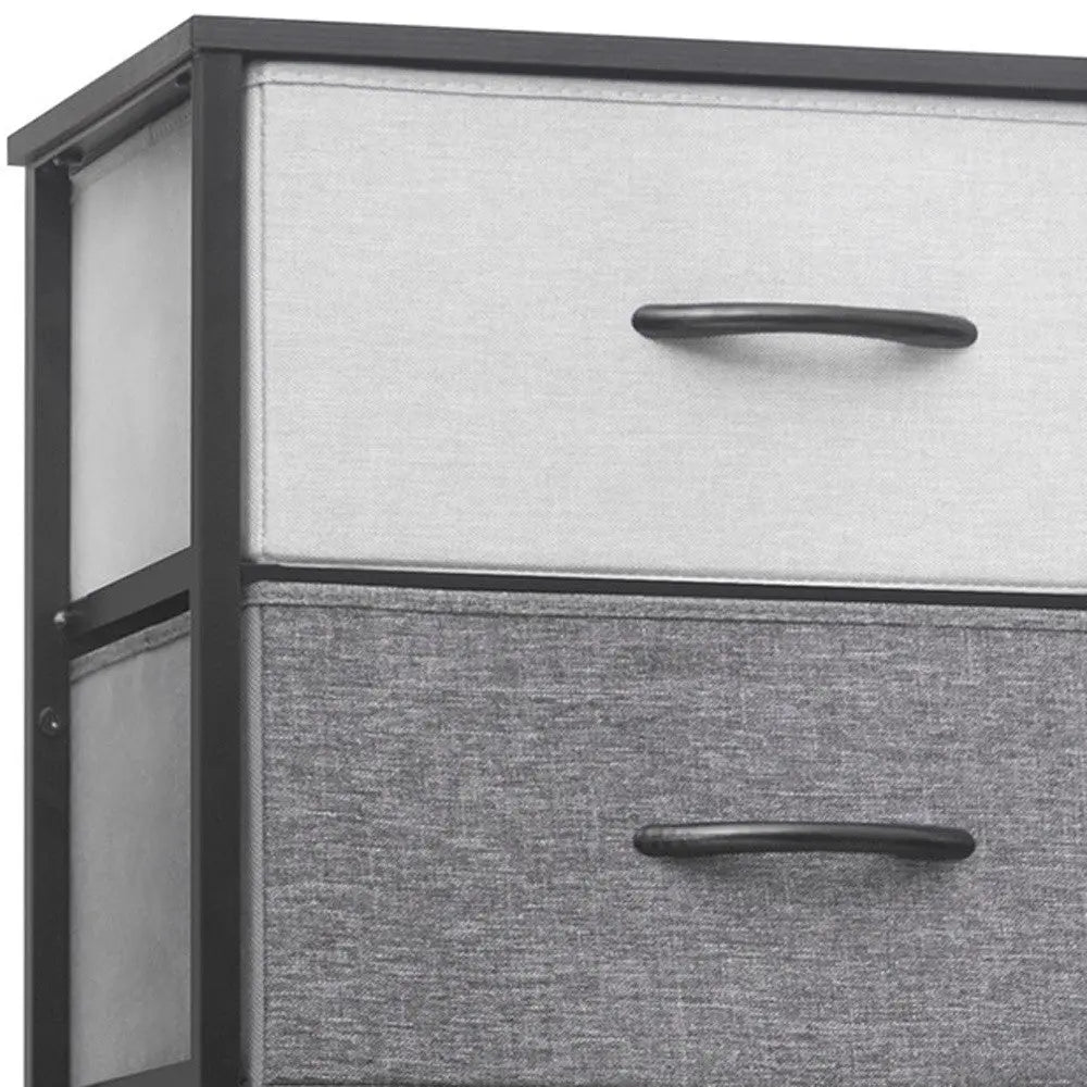 18" Gray and Black Steel and Fabric Six Drawer Chest - GreatEagleInc