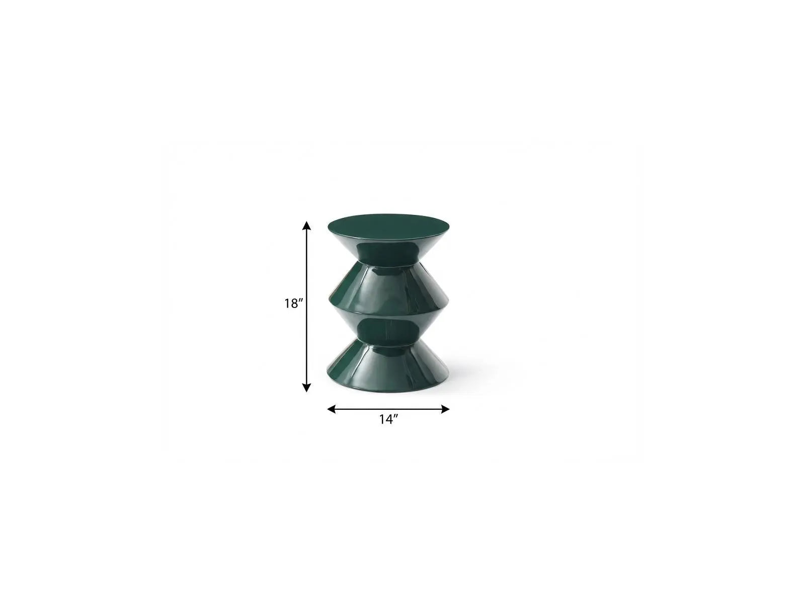 18" Green Wood Round Top Geo Pedestal End Table Homeroots Living Room