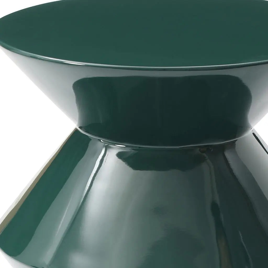 18" Green Wood Round Top Geo Pedestal End Table Homeroots Living Room