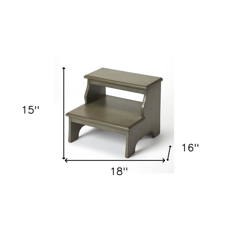 18" Handcrafted Silver Satin Step Stool - GreatEagleInc